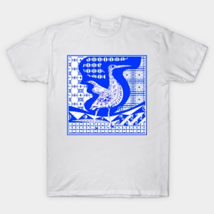 heron bird in talavera marble ecopop art T-Shirt